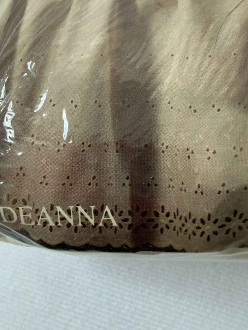 Vtg 1985 Dan River Celanese Fortrel 3 PC Twin Sheet Set Deanna Beige Eyelet Lace